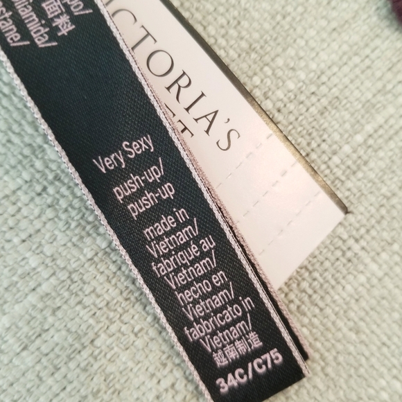 Victoria's Secret Very Sexy Rhinestone Crystal Shine Strap Plush Push-up Bra NWT - Picture 10 of 14